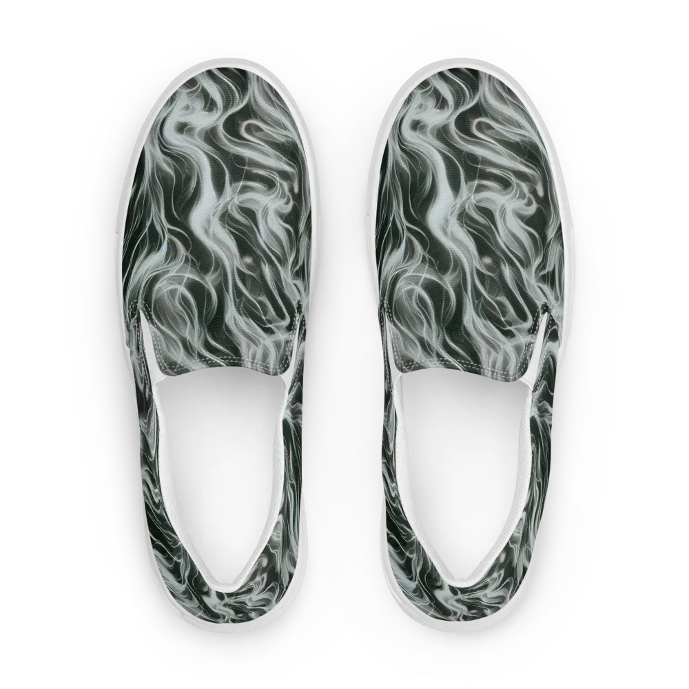 Smoke Tide on Women's Slip-On Canvas Shoes — Front