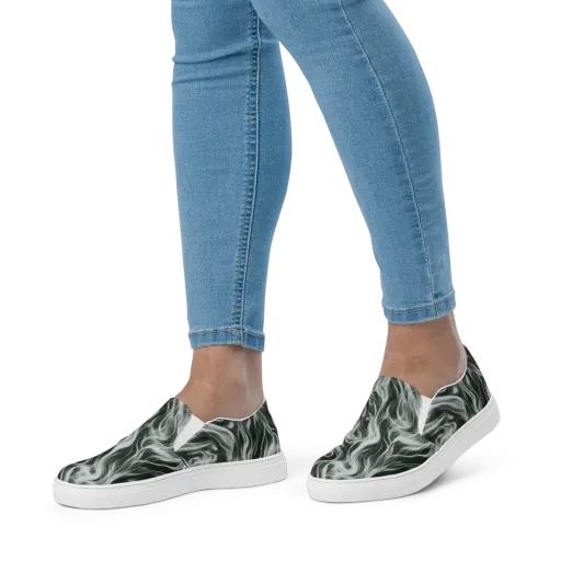 Smoke Tide on a Women's Slip-On Canvas Shoes