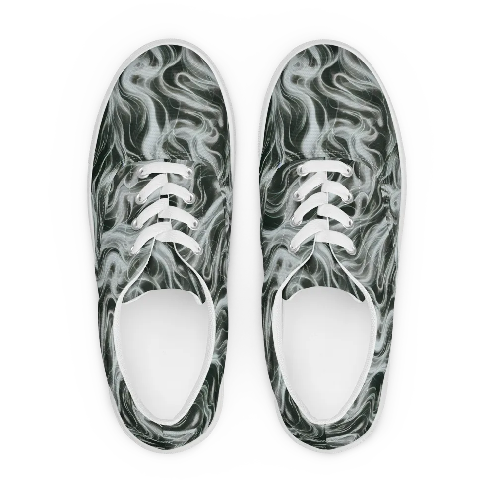 Smoke Tide on Men's Lace-Up Canvas Shoes — Front
