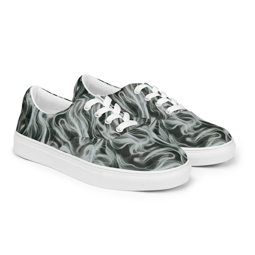 Smoke Tide on Men's Lace-Up Canvas Shoes — Right Front