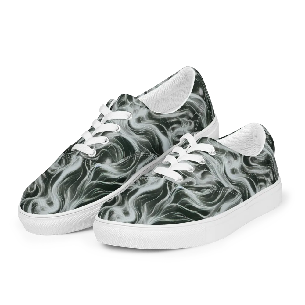Smoke Tide on Men's Lace-Up Canvas Shoes — Left Front