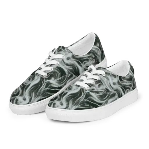 Smoke Tide on a Men's Lace-Up Canvas Shoes