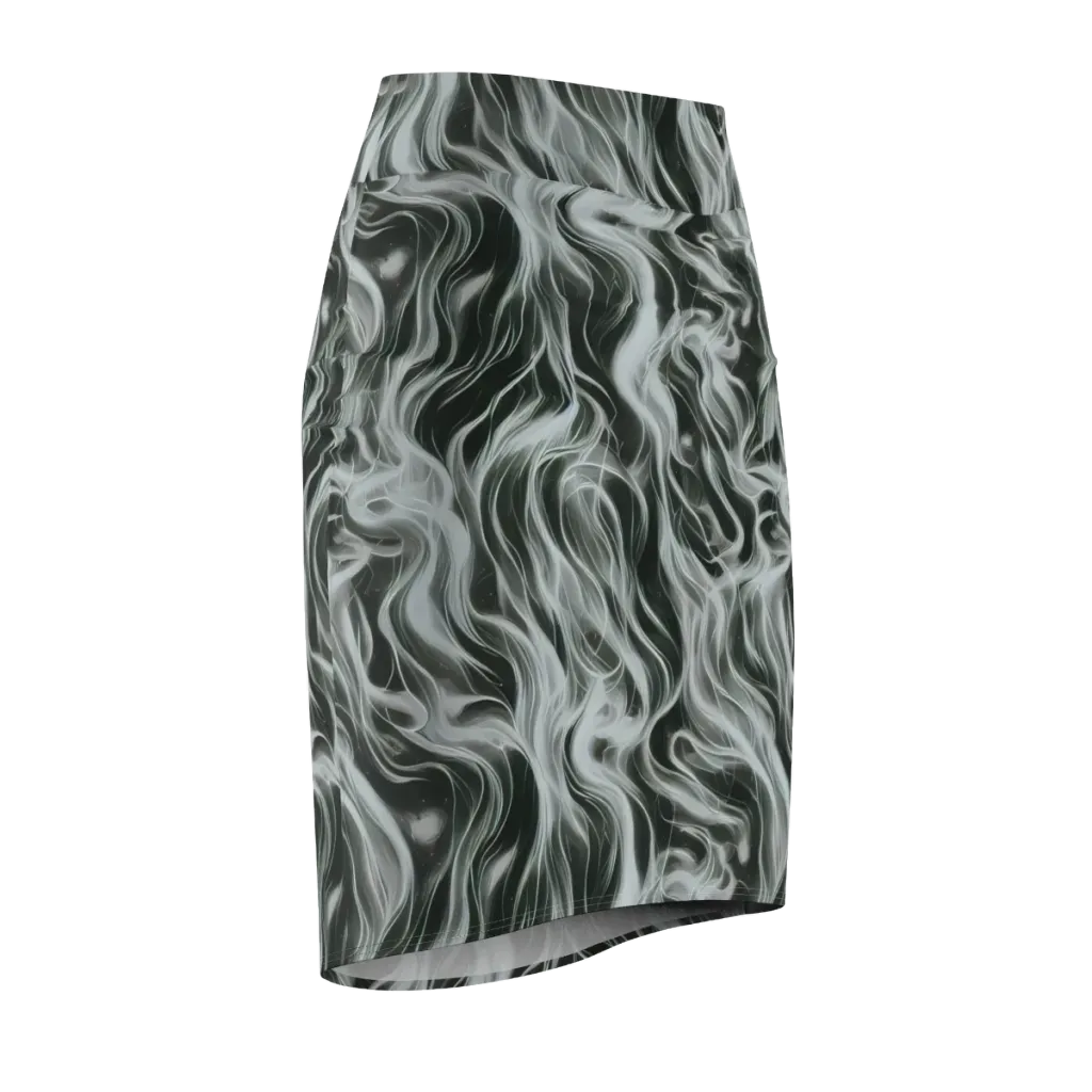 Smoke Tide on Pencil Skirt — Front Side