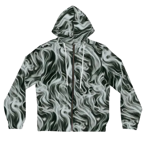 Smoke Tide on a Women's Full-Zip Hoodie