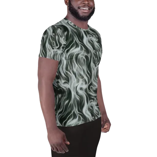 Smoke Tide on a Men's Athletic T-Shirt