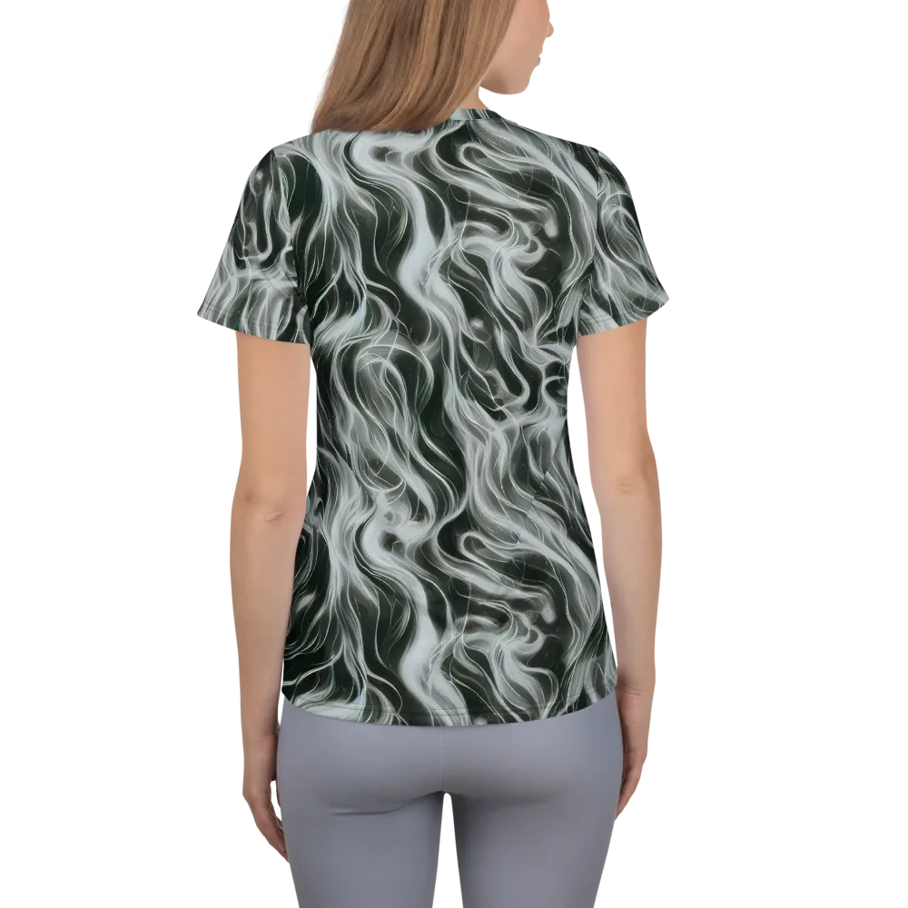 Smoke Tide on Women's Athletic T-Shirt — Back