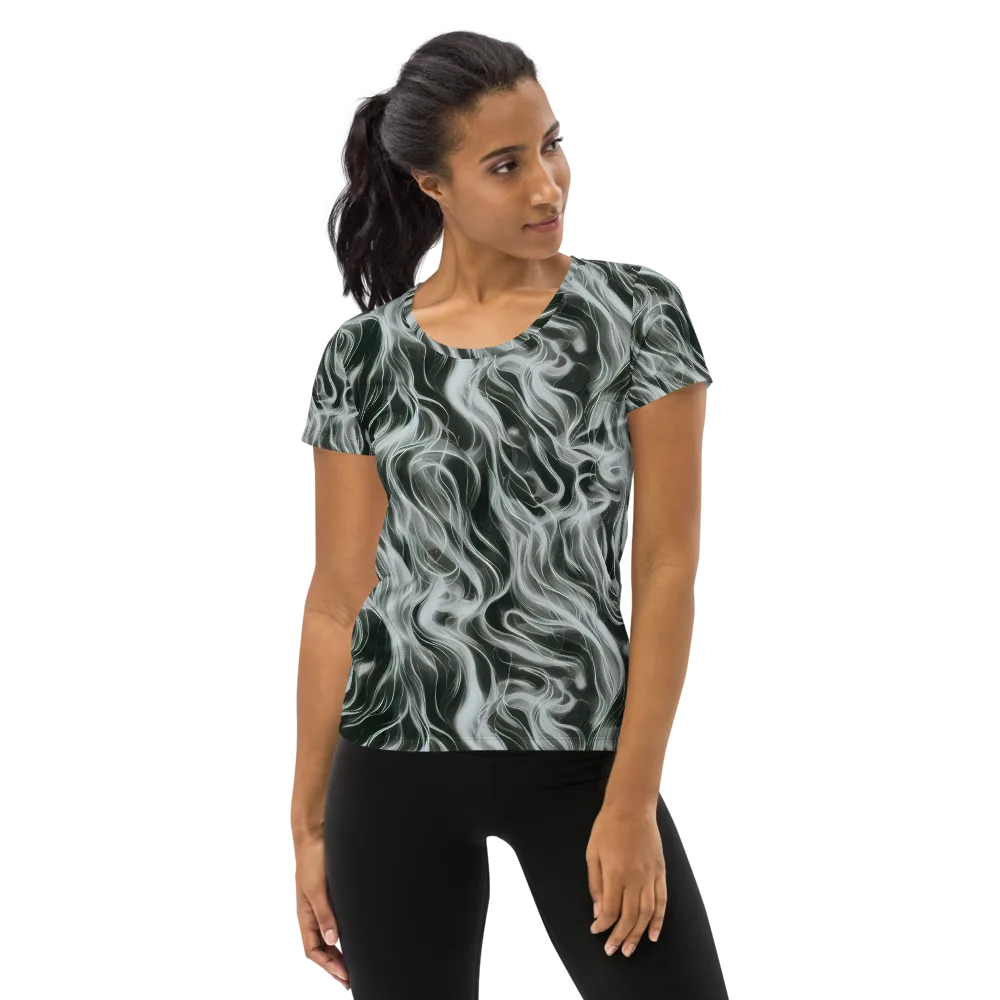 Smoke Tide on Women's Athletic T-Shirt — Front