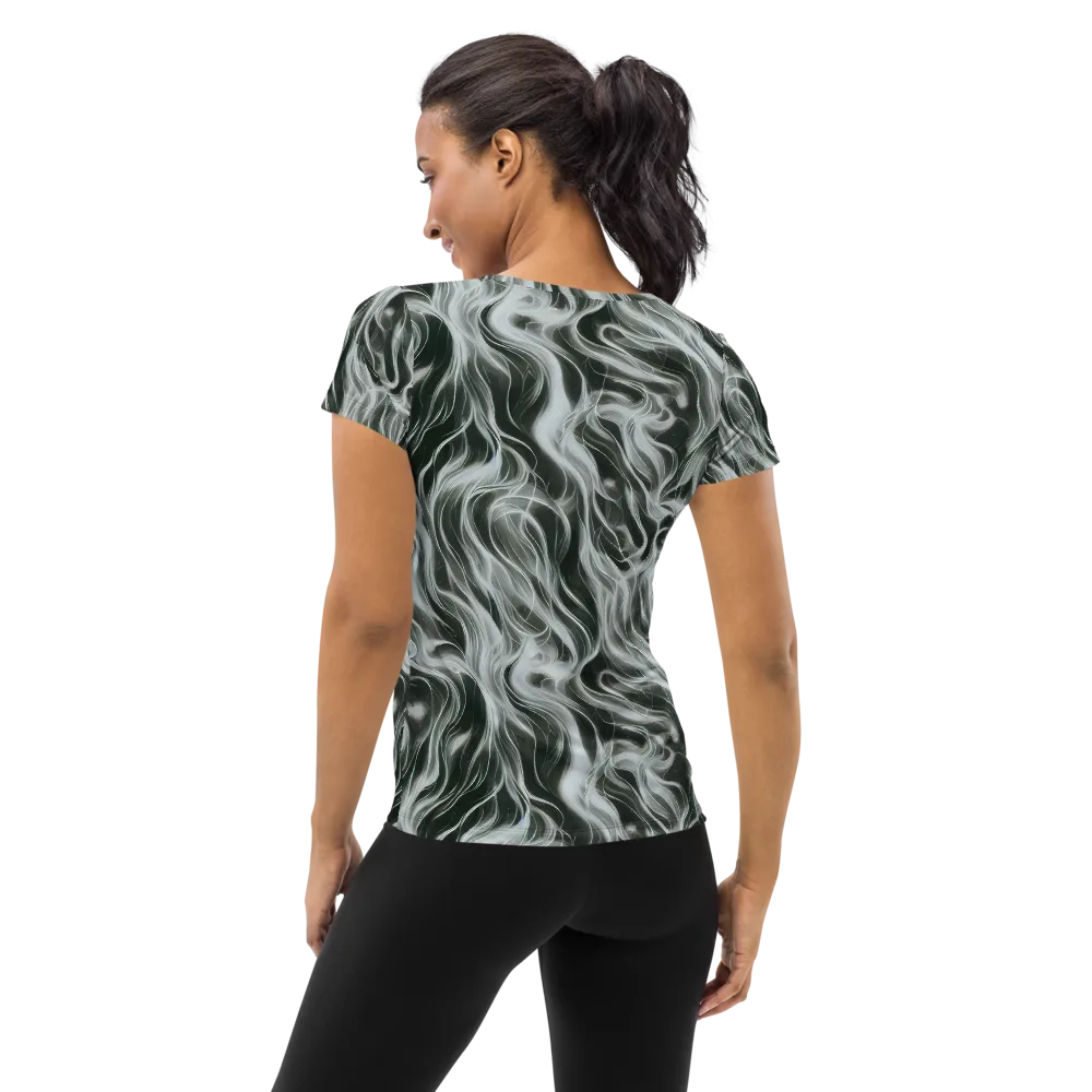 Smoke Tide on Women's Athletic T-Shirt — Back