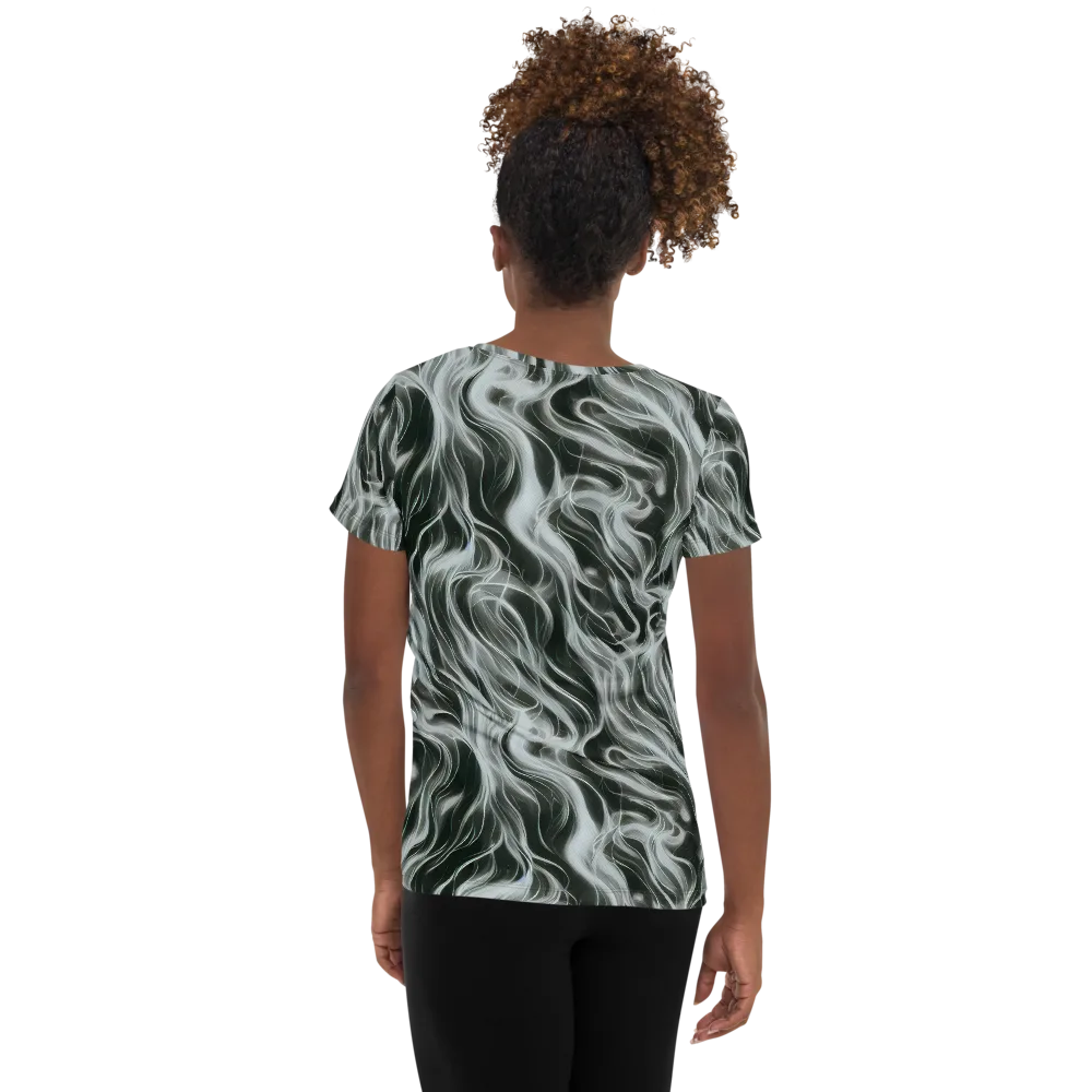 Smoke Tide on Women's Athletic T-Shirt — Back