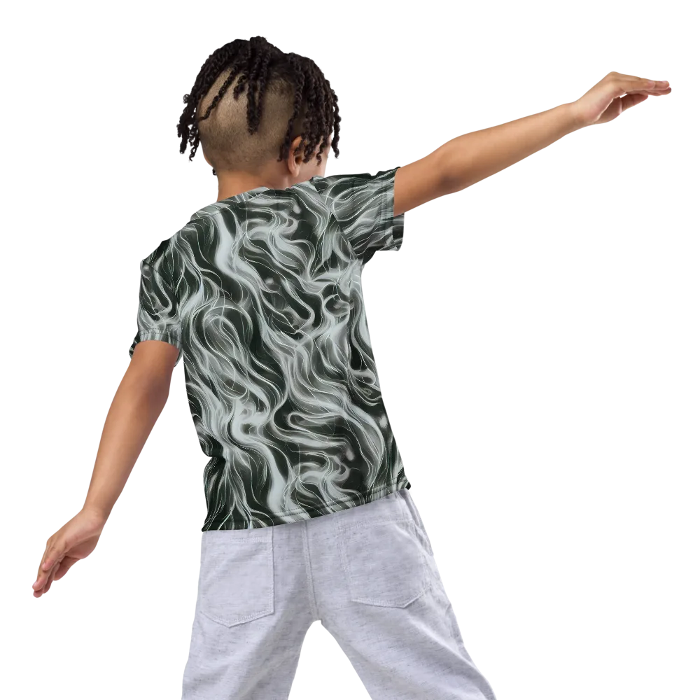 Smoke Tide on Kids Crew Neck T-Shirt — Back