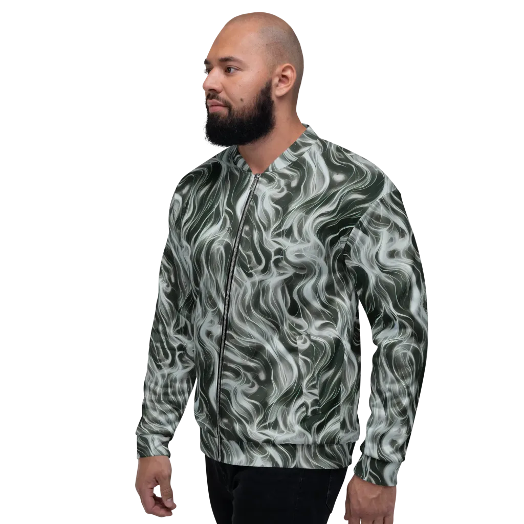 Smoke Tide on Bomber Jacket — Left