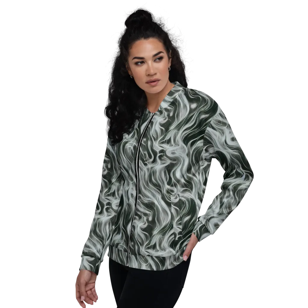 Smoke Tide on Bomber Jacket — Left