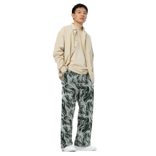 Smoke Tide on a Wide-Leg Pants