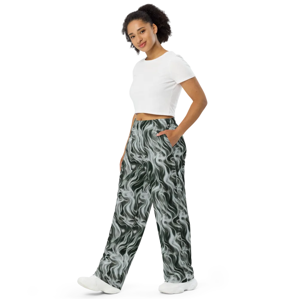 Smoke Tide on Wide-Leg Pants — Left Front