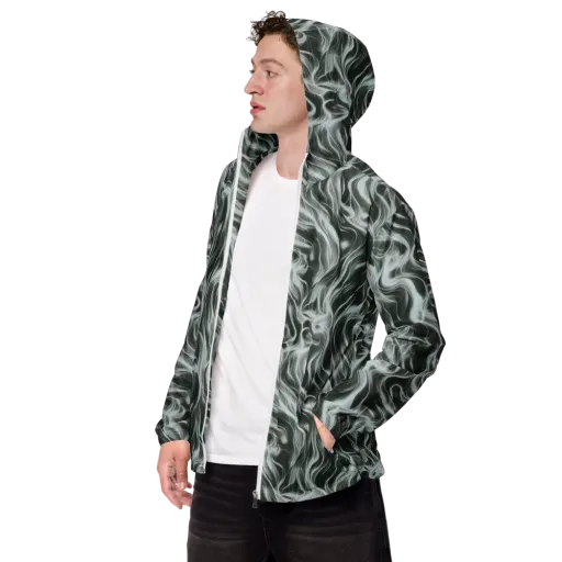 Smoke Tide on a Men's Windbreaker