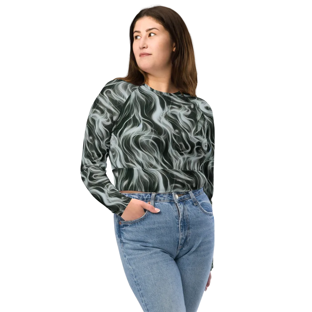 Smoke Tide on Long Sleeve Crop Top — Front