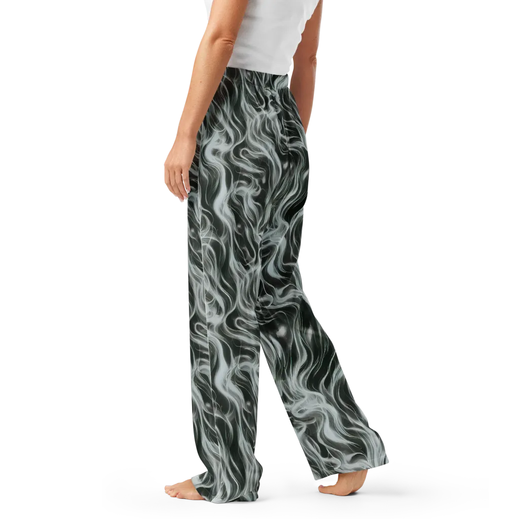 Smoke Tide on Women's Pajama Pants — Left