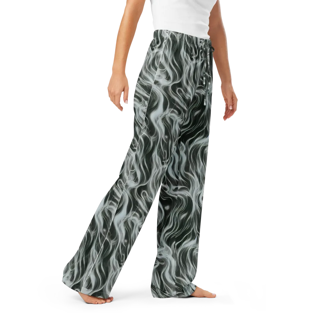 Smoke Tide on Women's Pajama Pants — Right Front