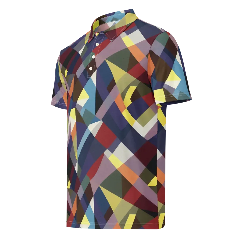 Prismatic Relay on Men's Slim Fit Polo Shirt — Left Front