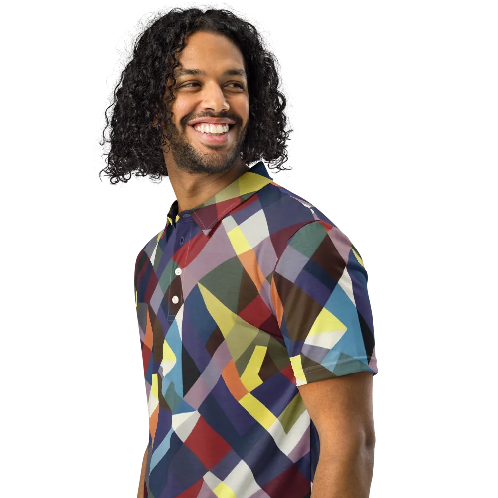 Prismatic Relay on Men's Slim Fit Polo Shirt — Left Front