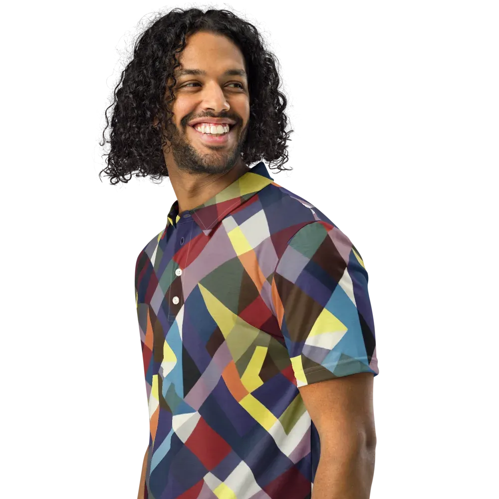 Prismatic Relay on Men's Slim Fit Polo Shirt — Left Front