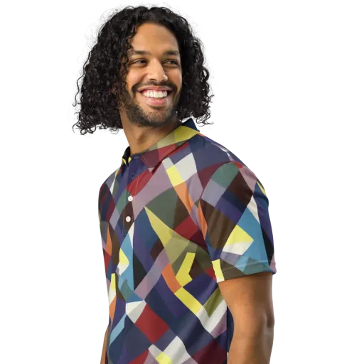 Prismatic Relay on a Men's Slim Fit Polo Shirt