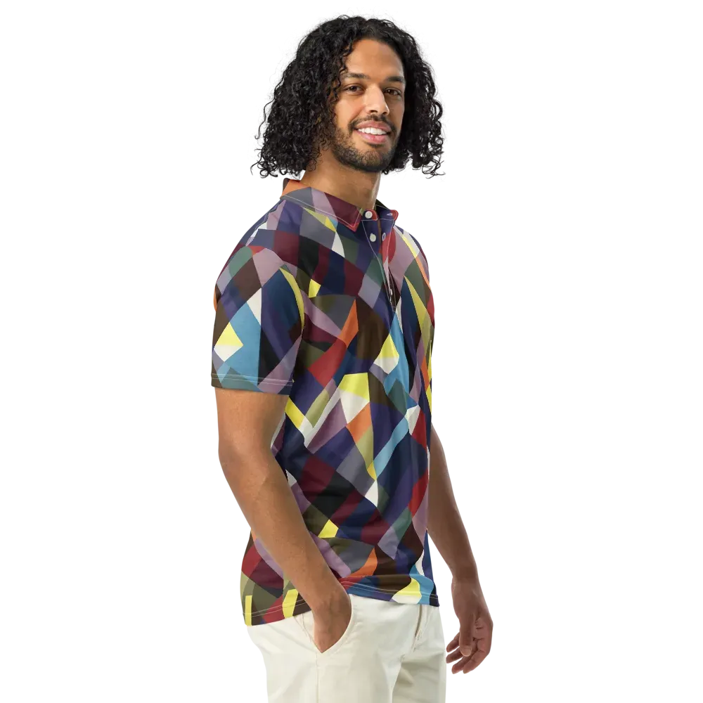 Prismatic Relay on Men's Slim Fit Polo Shirt — Right Front