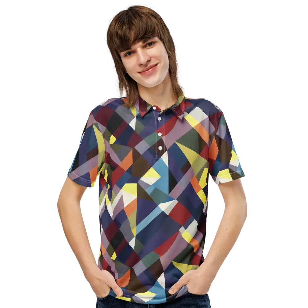 Prismatic Relay on Men's Slim Fit Polo Shirt — Front