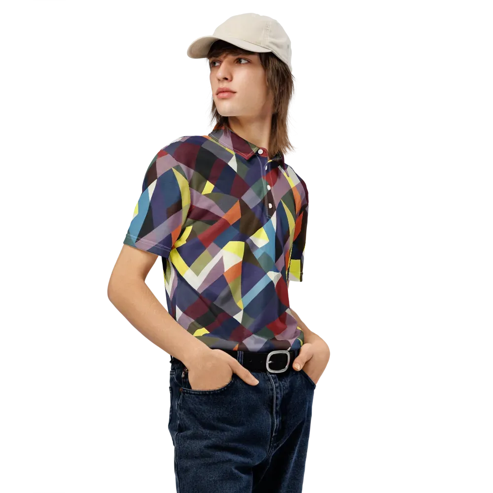Prismatic Relay on Men's Slim Fit Polo Shirt — Right Front