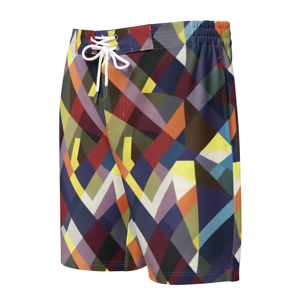 Prismatic Relay on Men's Board Shorts — Front