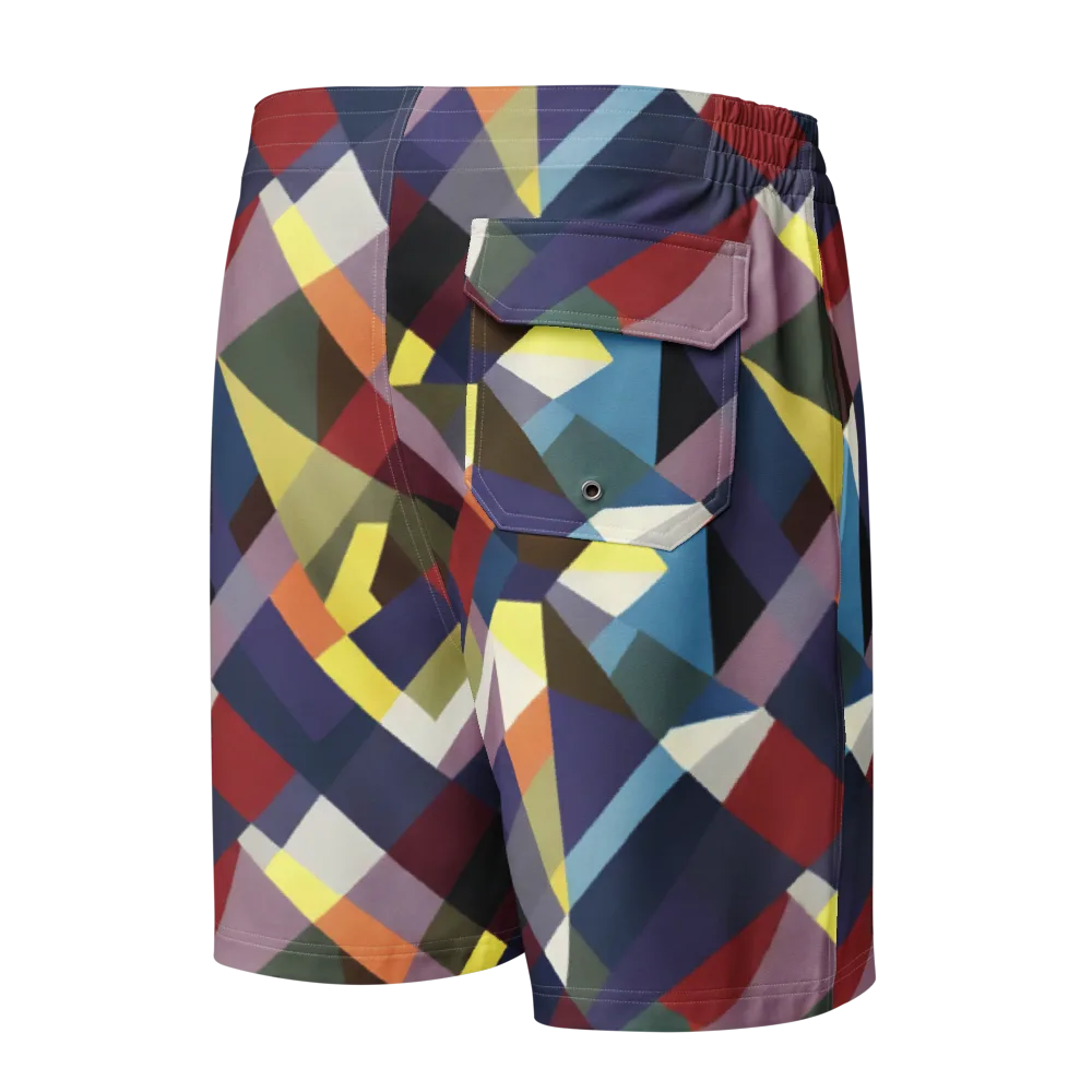 Prismatic Relay on Men's Board Shorts — Back