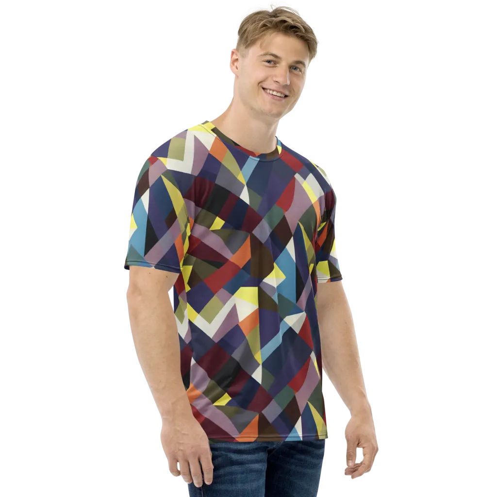 Prismatic Relay on Men's Crew Neck T-Shirt — Right