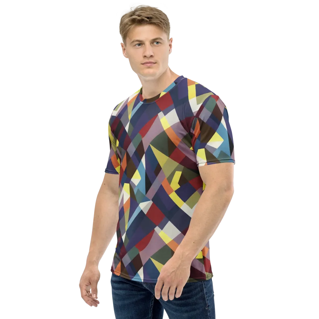 Prismatic Relay on Men's Crew Neck T-Shirt — Left