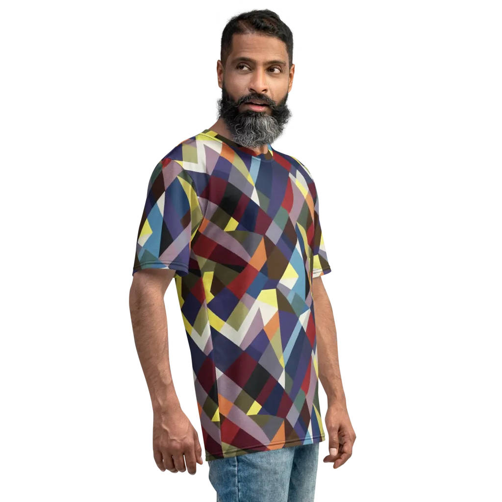Prismatic Relay on Men's Crew Neck T-Shirt — Right