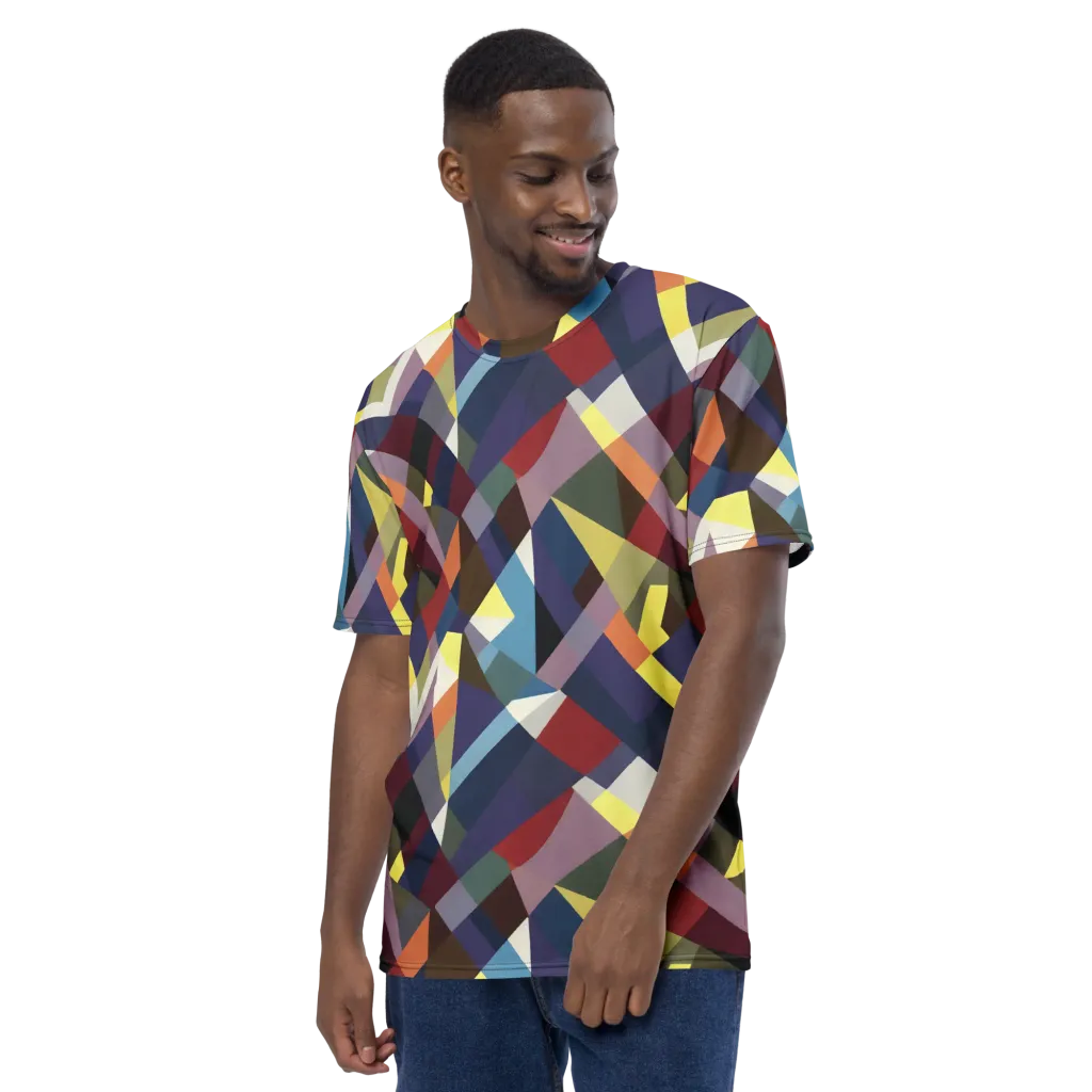 Prismatic Relay on Men's Crew Neck T-Shirt — Left