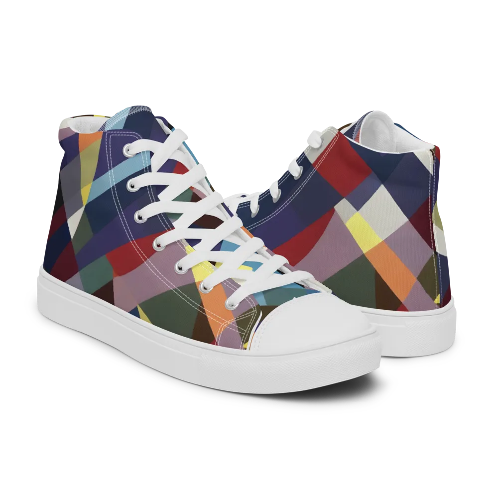Prismatic Relay on Men's High Top Canvas Shoes — Right