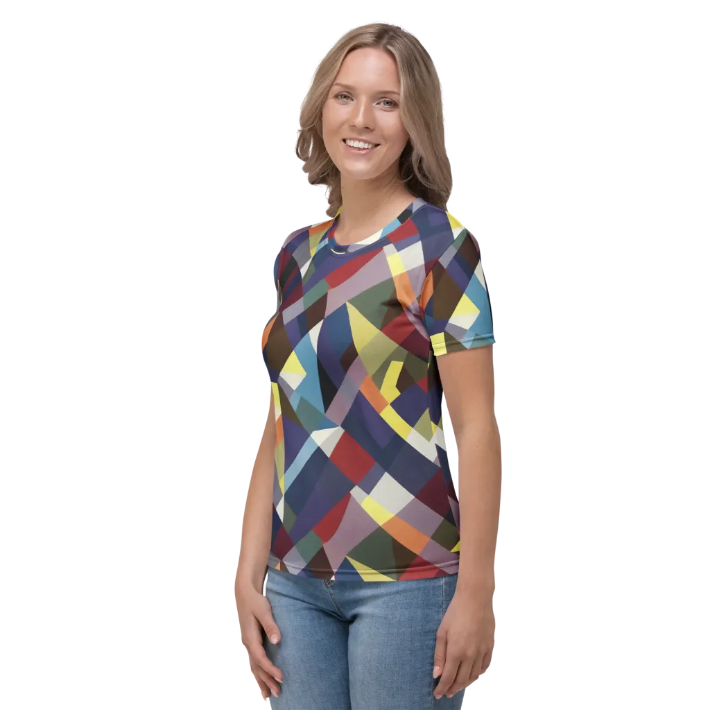 Prismatic Relay on Women's Crew Neck T-Shirt — Left
