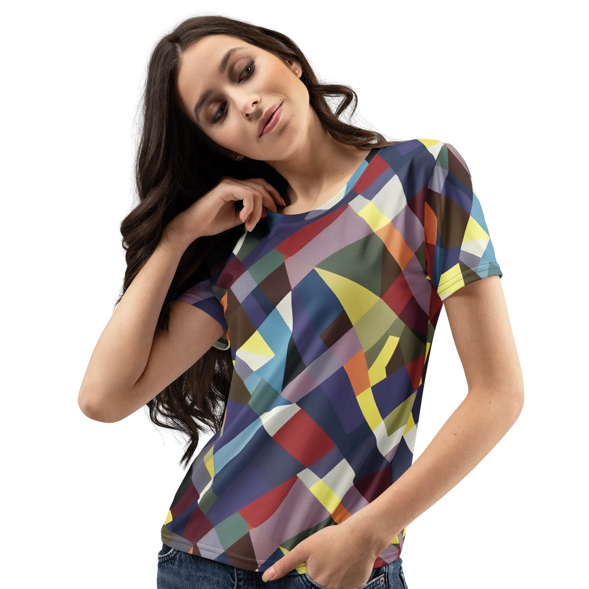Prismatic Relay on Women's Crew Neck T-Shirt — Left Front