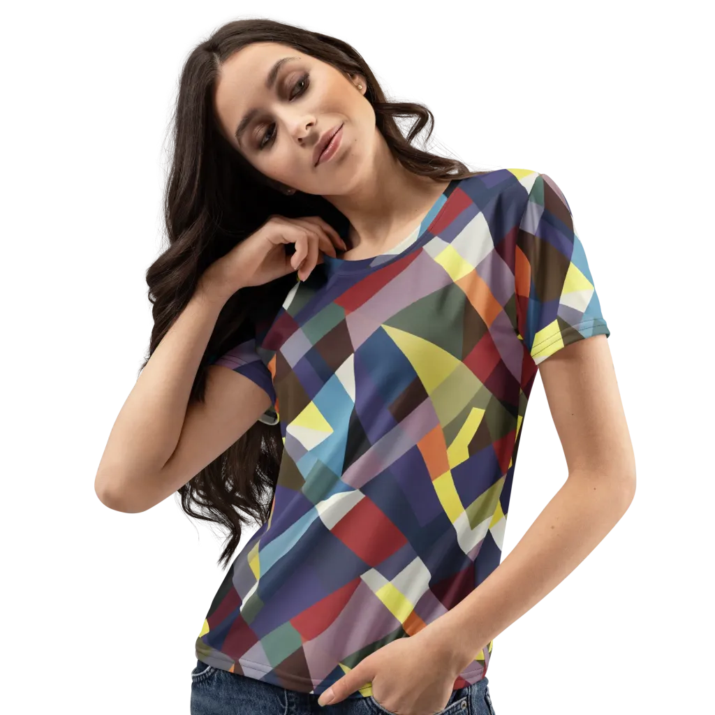 Prismatic Relay on Women's Crew Neck T-Shirt — Left Front