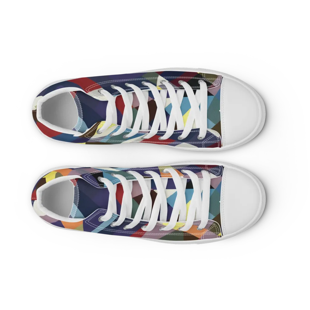 Prismatic Relay on Women's High Top Canvas Shoes — Front