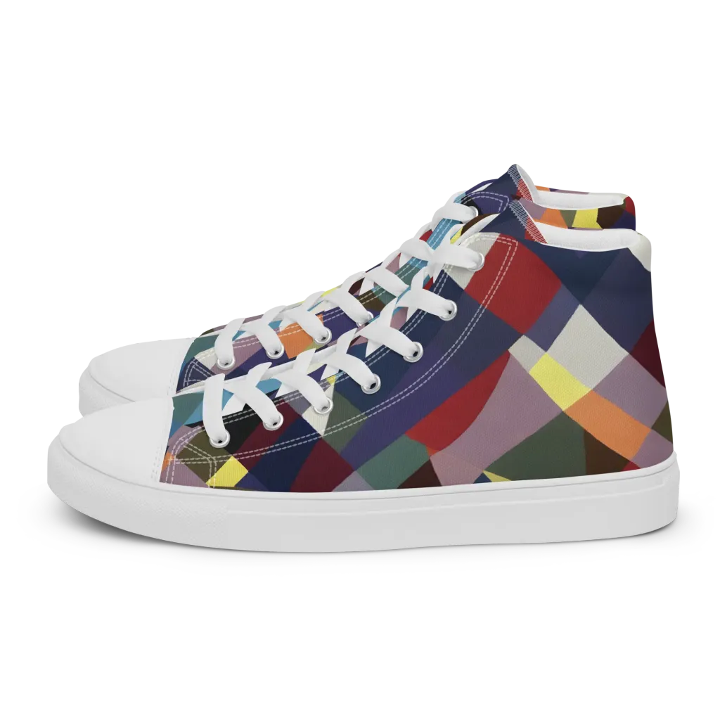 Prismatic Relay on Women's High Top Canvas Shoes — Left