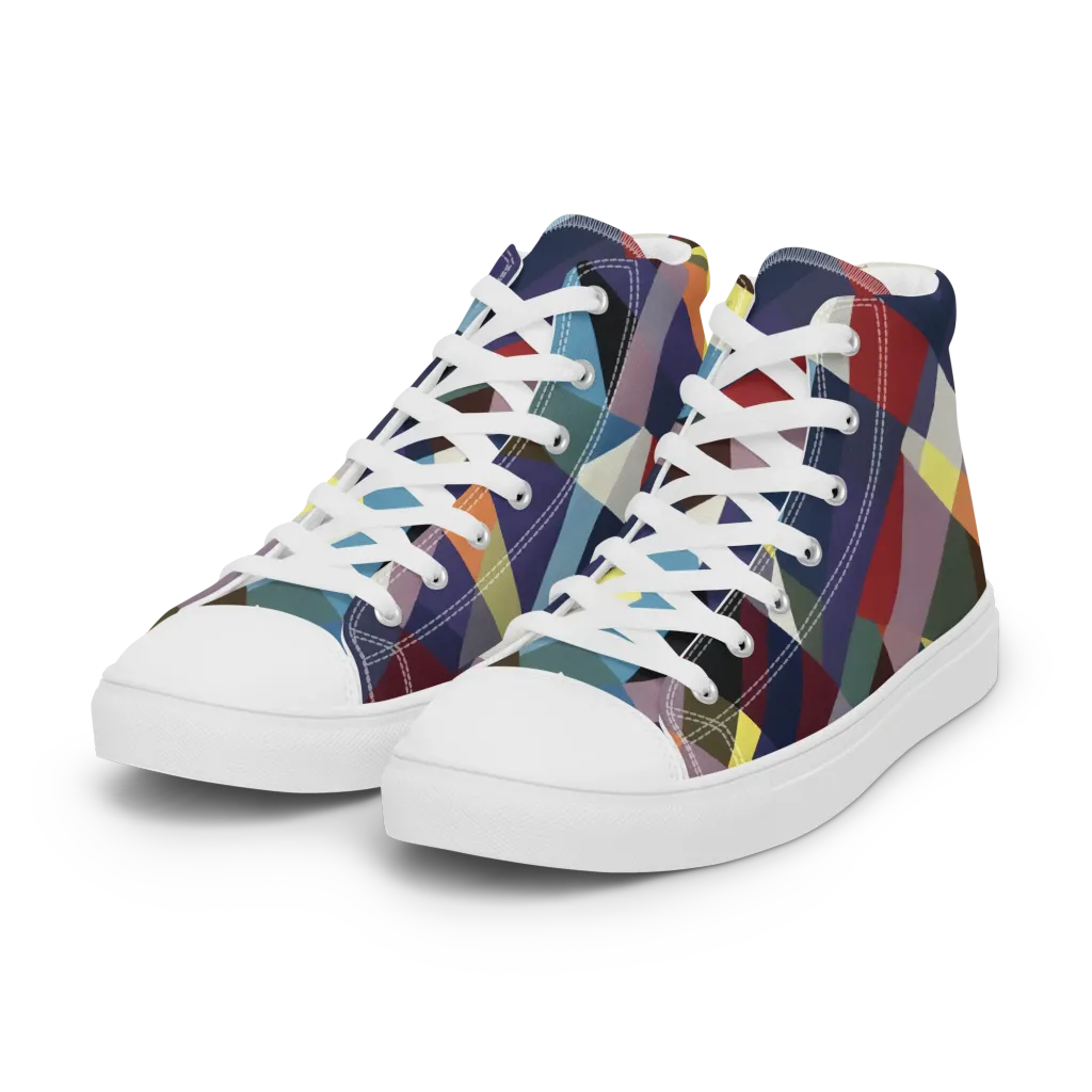 Prismatic Relay on Women's High Top Canvas Shoes — Left Front