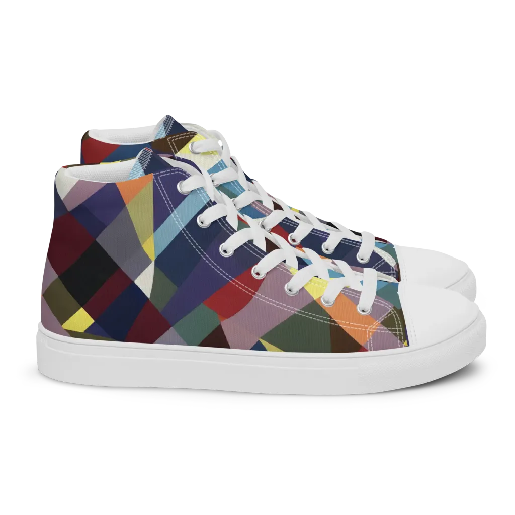 Prismatic Relay on Women's High Top Canvas Shoes — Right