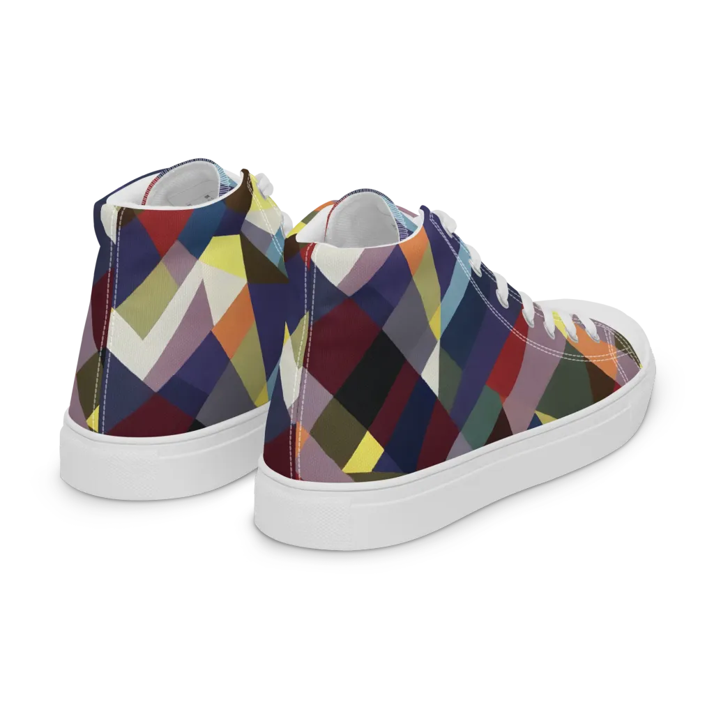 Prismatic Relay on Women's High Top Canvas Shoes — Right Back