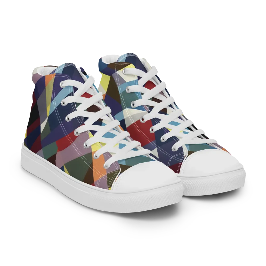 Prismatic Relay on Women's High Top Canvas Shoes — Right Front