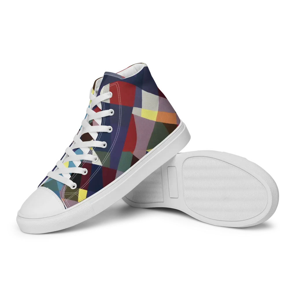 Prismatic Relay on Women's High Top Canvas Shoes — Left
