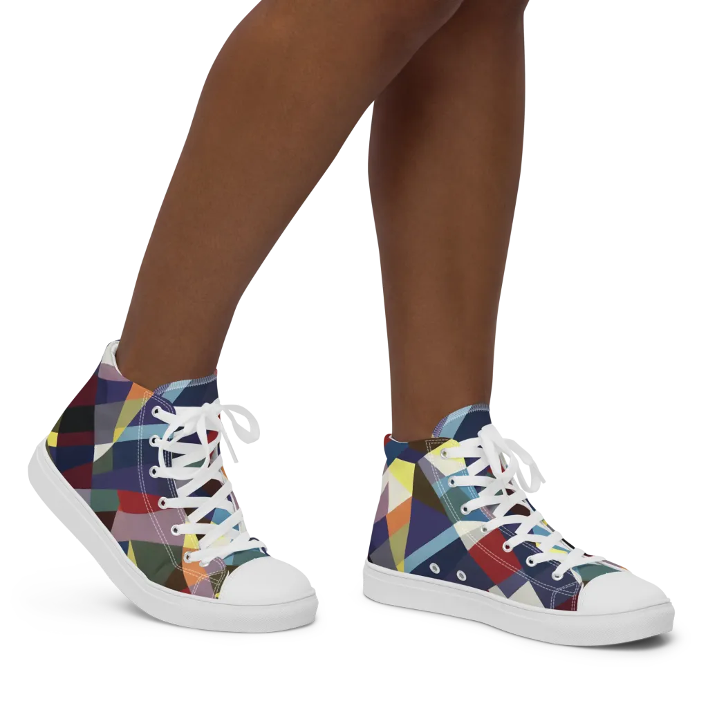 Prismatic Relay on Women's High Top Canvas Shoes — Right