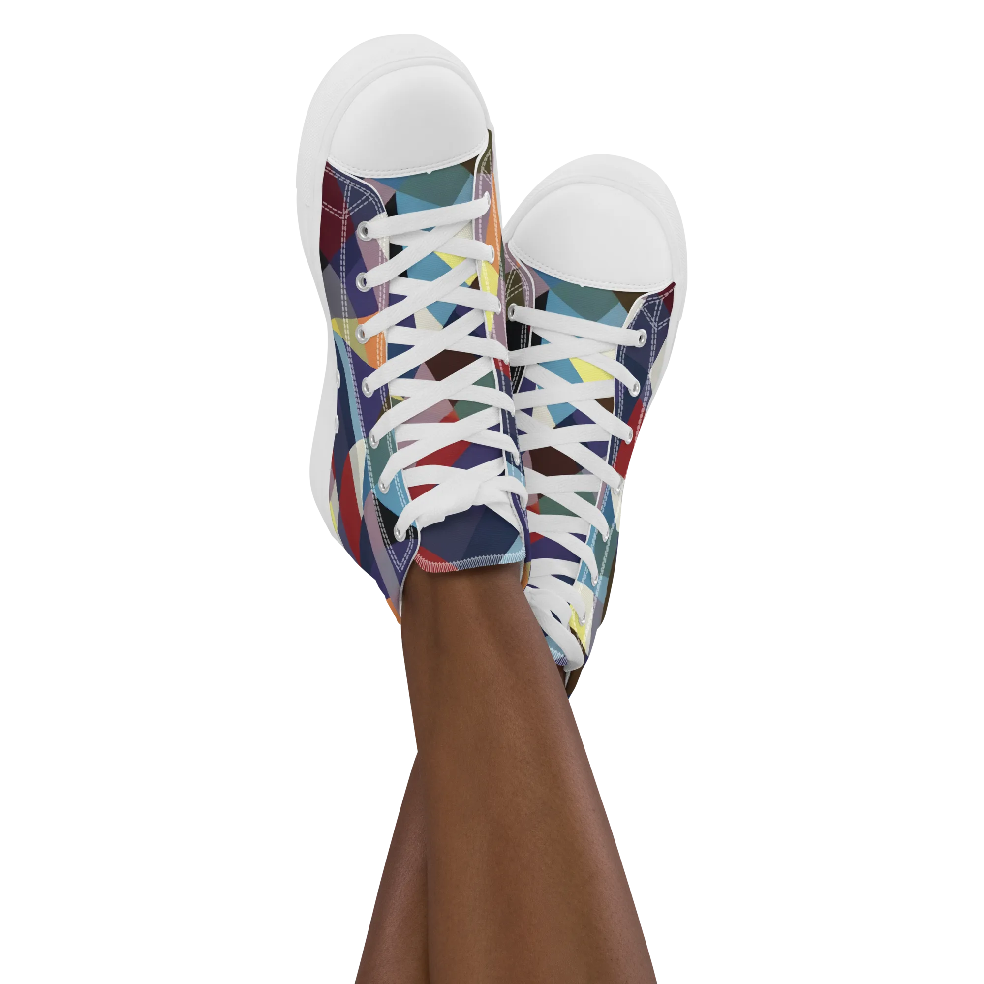 Prismatic Relay on Women's High Top Canvas Shoes — Front