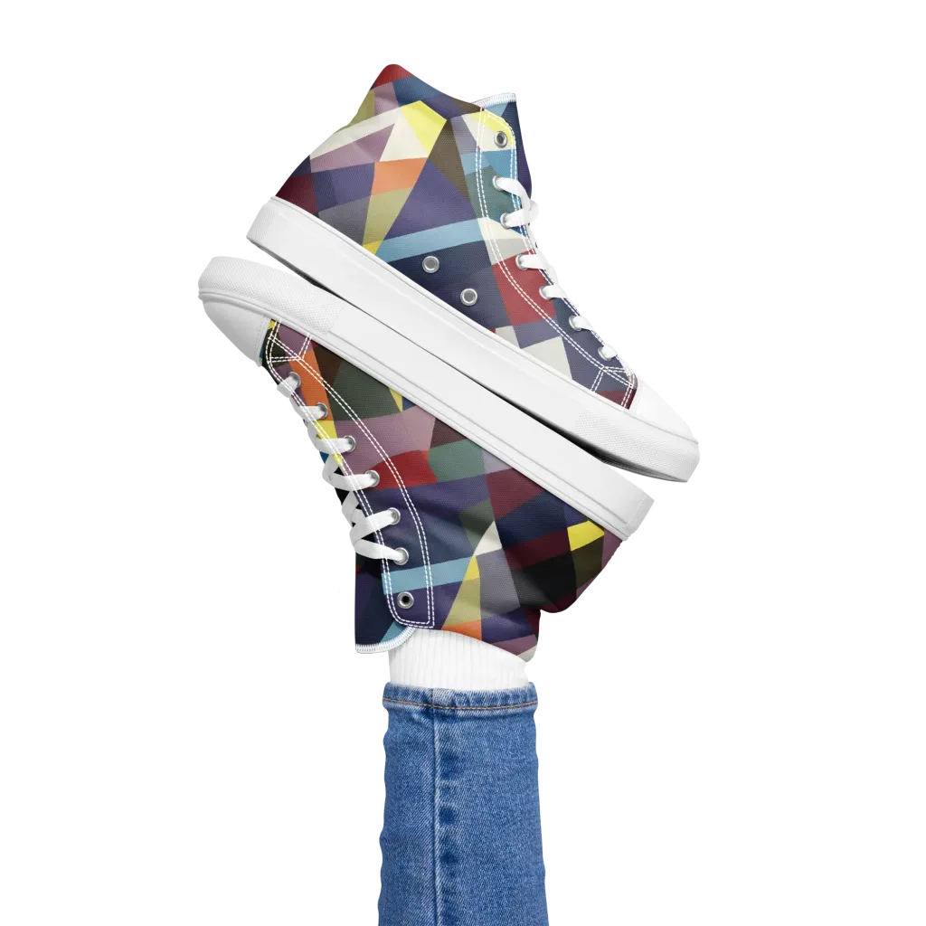 Prismatic Relay on Women's High Top Canvas Shoes — Left
