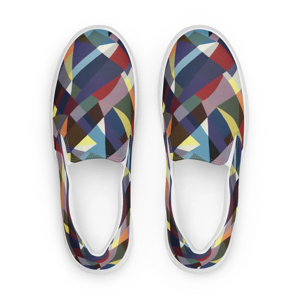 Prismatic Relay on Men's Slip-On Canvas Shoes — Front